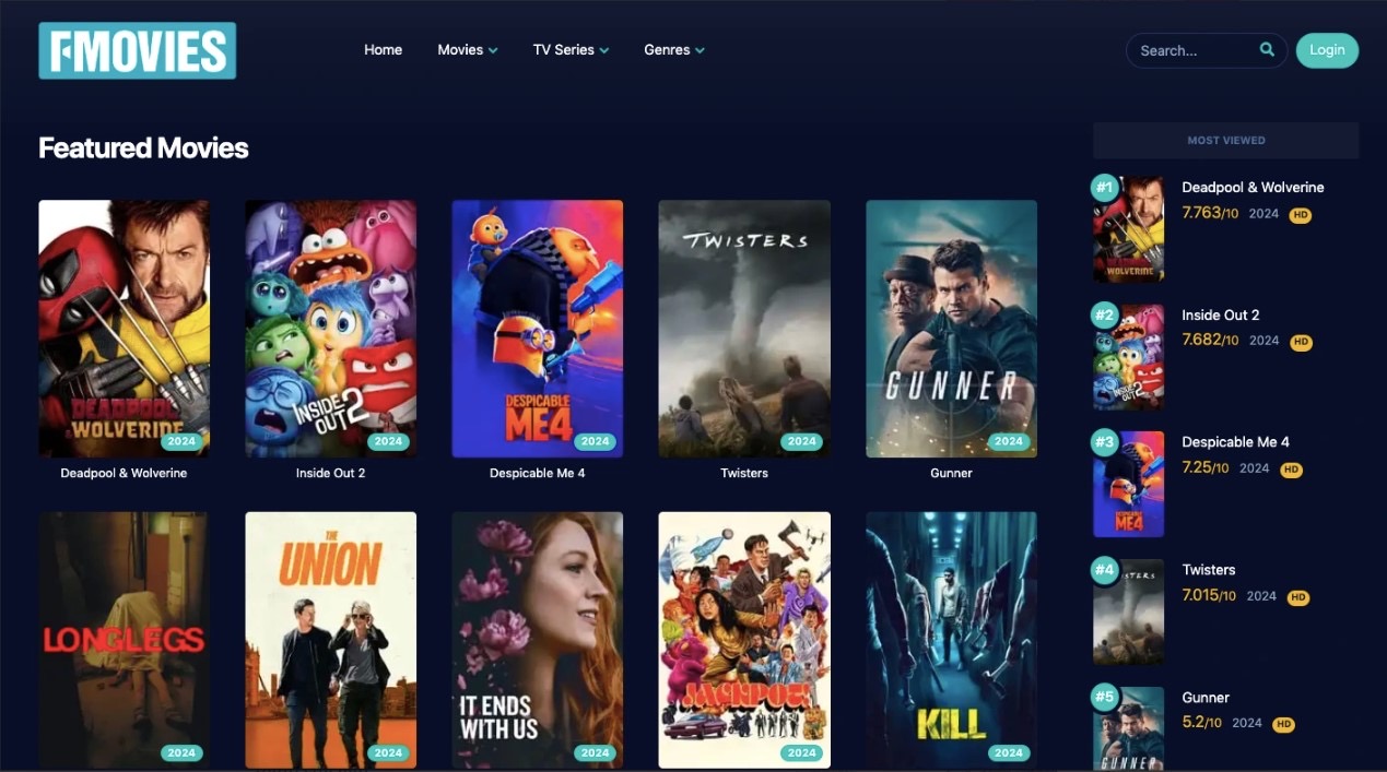 Web lậu Fmovies chiếu nhiều phim hot trước khi c&aacute;c đối tượng đứng sau bị khởi tố.