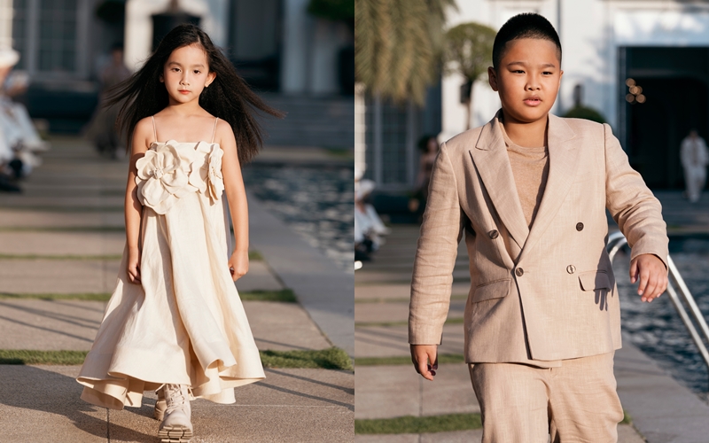 C&aacute;c con của NTK Đỗ Mạnh Cường như: b&eacute; Nh&iacute;m (Đỗ Phạm Ho&agrave;ng Ph&uacute;c), Lynda (Đỗ Phạm Linh Đan) v&agrave; MyMy (Đỗ Phạm H&agrave; My) cũng g&oacute;p mặt tr&ecirc;n s&agrave;n diễn.