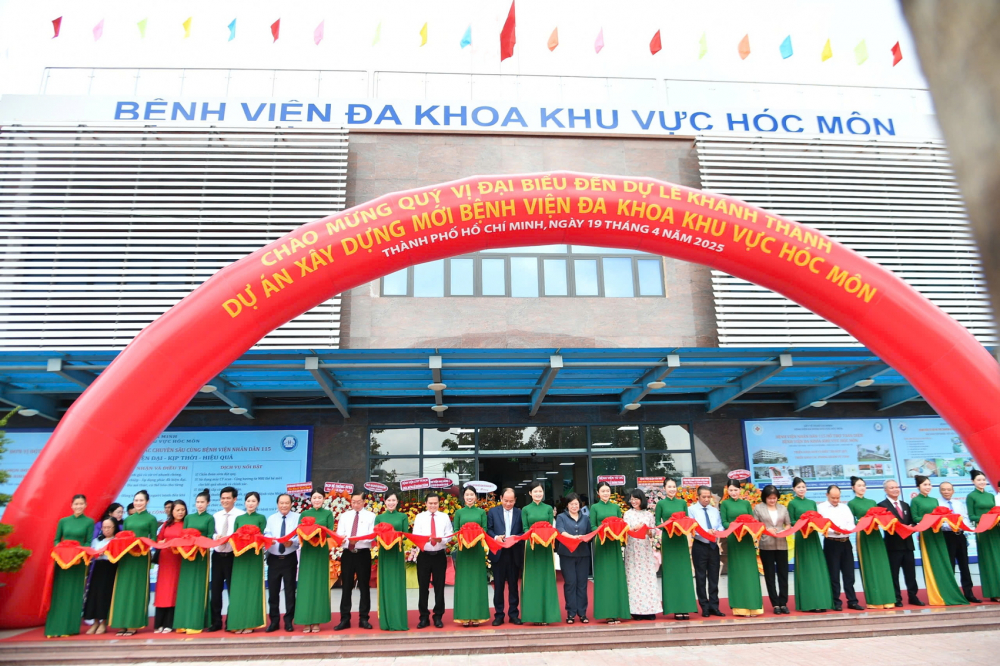 Lễ kh&aacute;nh th&agrave;nh Bệnh viện Đa khoa khu vực H&oacute;c M&ocirc;n được tổ chức v&agrave;o s&aacute;ng 19/4 - Ảnh do bệnh viện cung cấp