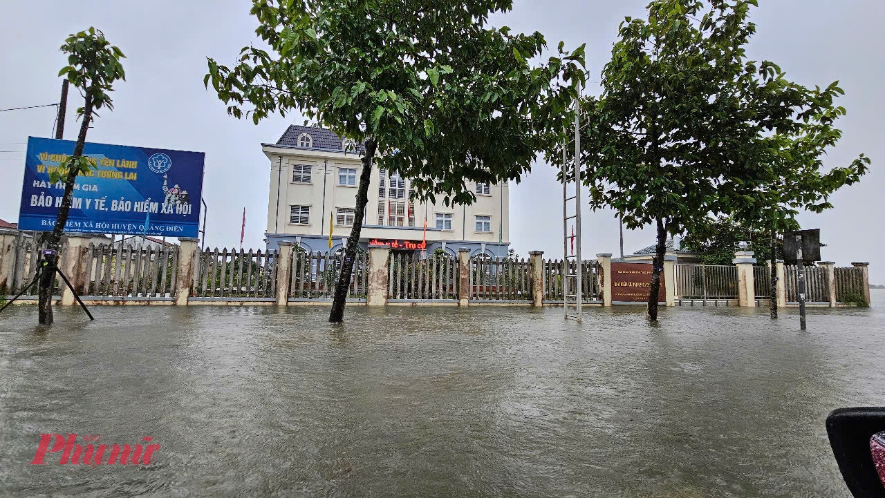 Khu vực ngập lụt tại thị trấn Sịa huyện Quảng Điền