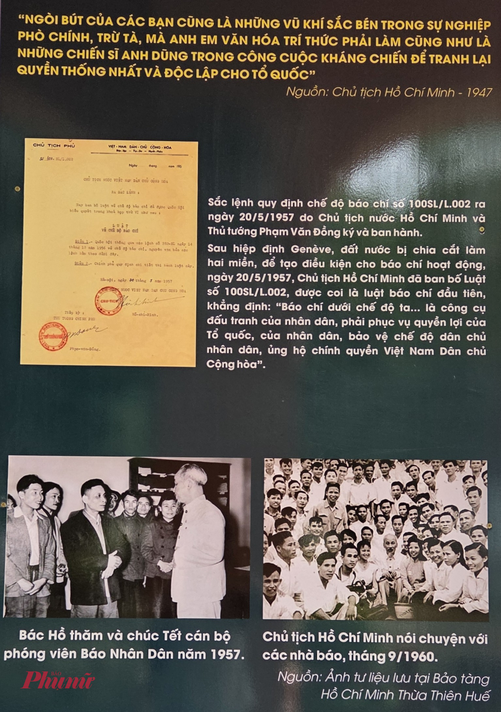 Một số h&igrave;nh ảnh về B&aacute;c Hồ với người l&agrave;m b&aacute;o.