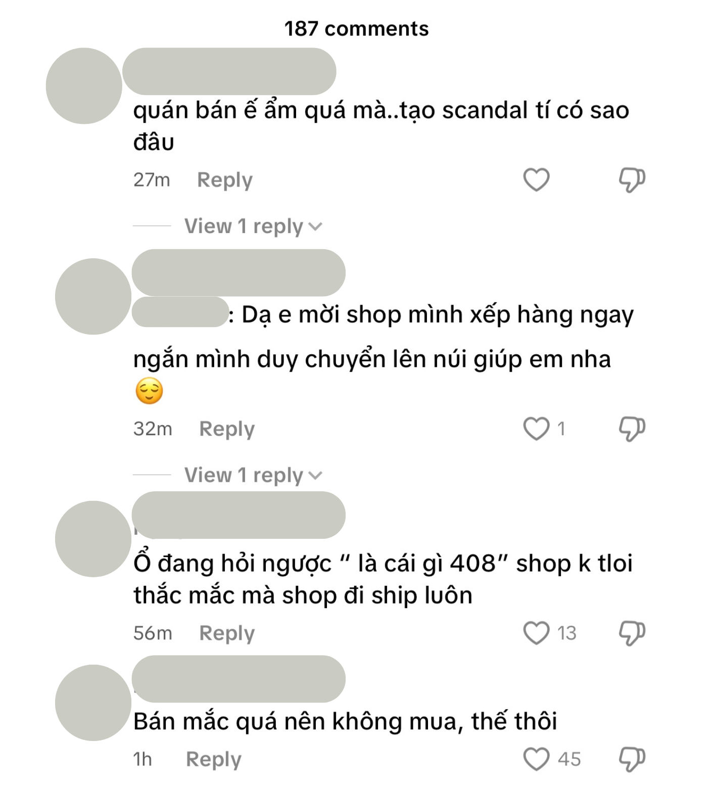 B&igrave;nh luận của cư d&acirc;n mạng trước sự việc n&agrave;y (Ảnh chụp từ nền tảng Tiktok)