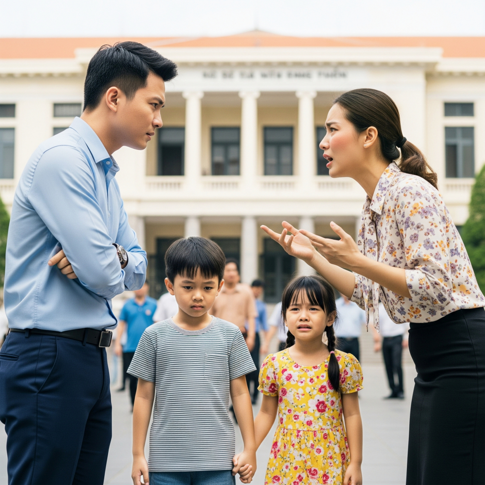 Năm 2024, cả nước c&oacute; hơn 2,2 triệu vụ ly h&ocirc;n, đồng nghĩa c&oacute; h&agrave;ng vạn, h&agrave;ng triệu người con mất đi m&aacute;i ấm trọn vẹn. -  Ảnh minh họa do tr&iacute; tuệ nh&acirc;n tạo (AI) tạo n&ecirc;n