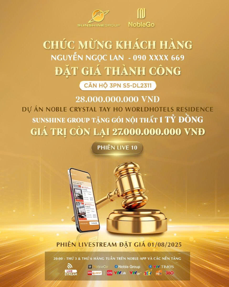 Kh&aacute;ch h&agrave;ng Nguyễn Ngọc Lan c&ograve;n được Sunshine Group tặng g&oacute;i nội thất trị gi&aacute; 1 tỉ đồng hoặc trừ trực tiếp 1 tỉ đồng v&agrave;o gi&aacute; trị căn hộ t&ugrave;y nhu cầu