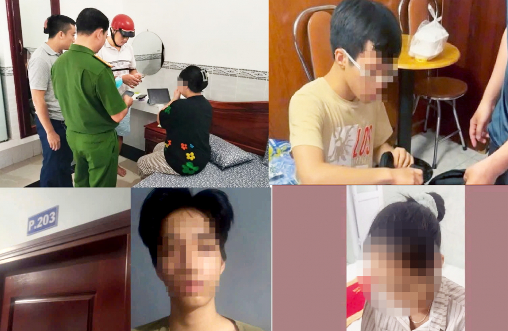C&aacute;c nạn nh&acirc;n bị bắt c&oacute;c online tự giam m&igrave;nh trong ph&ograve;ng  cho đến khi được c&ocirc;ng an giải cứu - Ảnh do c&ocirc;ng an cung cấp