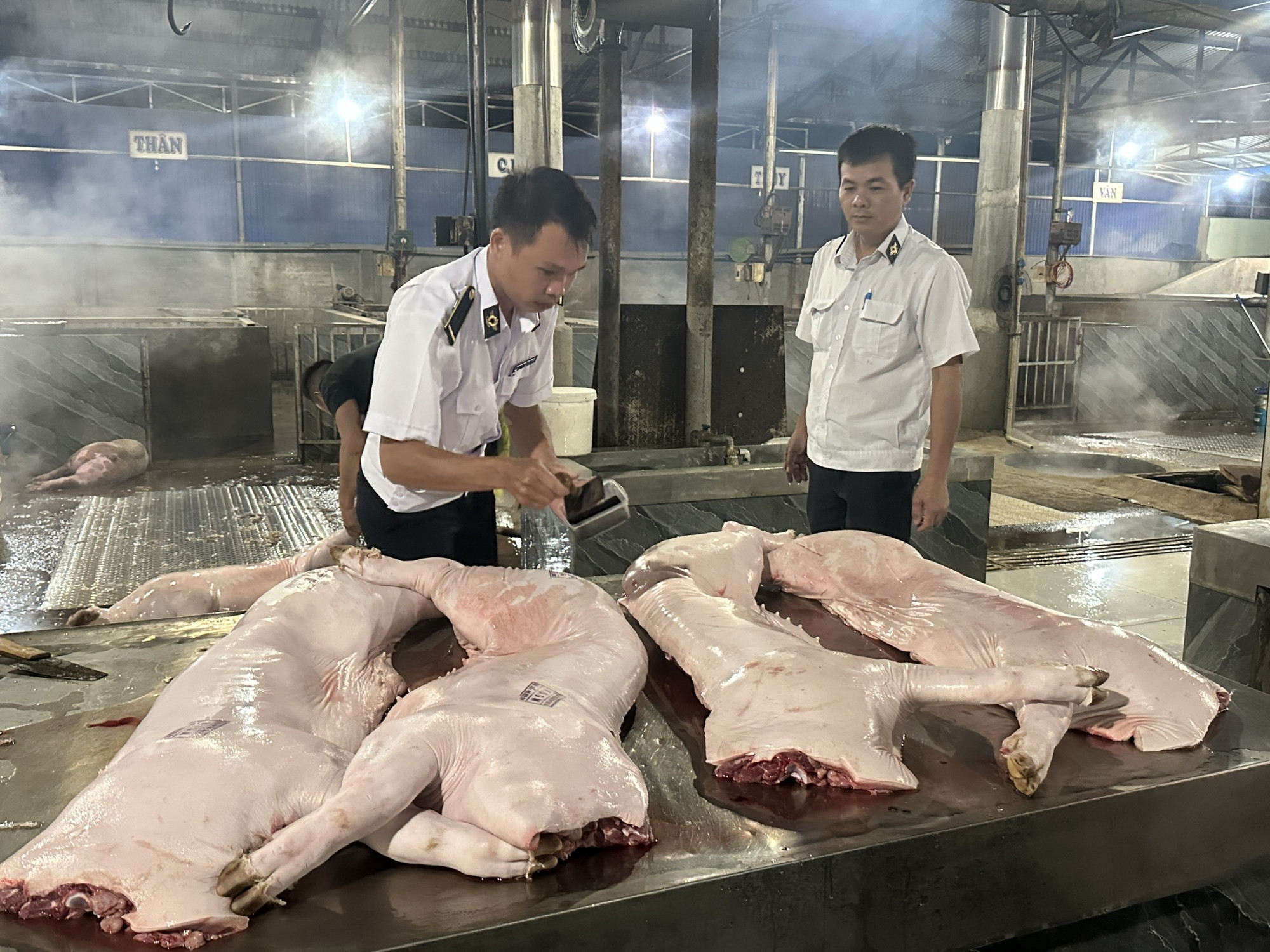 Cơ quan chức năng siết chặt kh&acirc;u giết mổ tại c&aacute;c cơ sở - Ảnh: H.L.