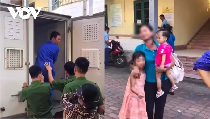 Bị c&aacute;o Th&aacute;i Khắc Th&agrave;nh v&agrave; vợ con tại phi&ecirc;n t&ograve;a sơ thẩm - Ảnh: VOV