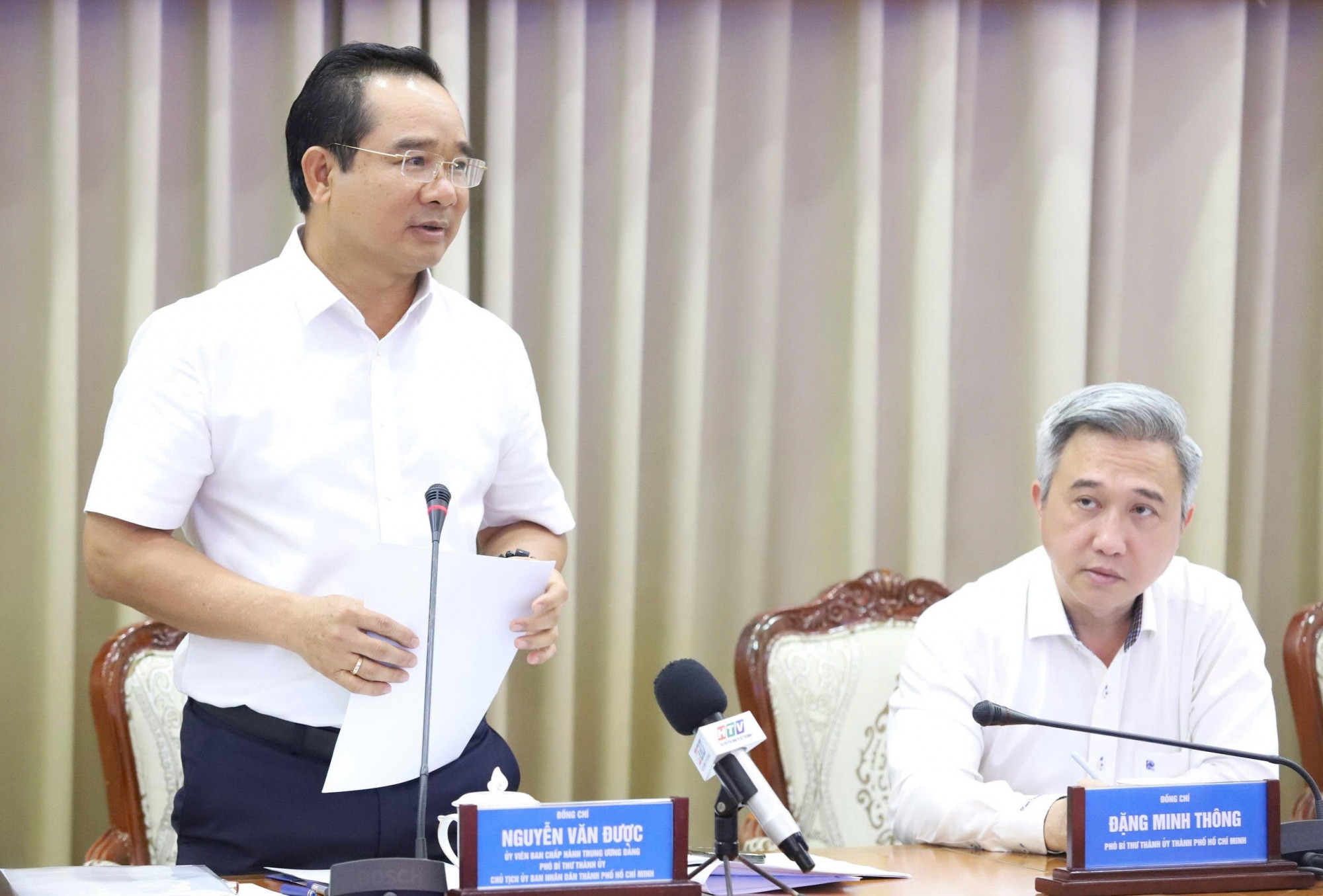 Chủ tịch UBND TPHCM Nguyễn Văn Được ph&aacute;t biểu tại hội nghị - Ảnh: Thanh T&acirc;m