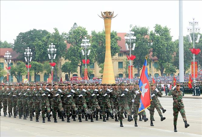 Khối Qu&acirc;n đội Ho&agrave;ng gia Campuchia - Ảnh: L&acirc;m Kh&aacute;nh/TTXVN