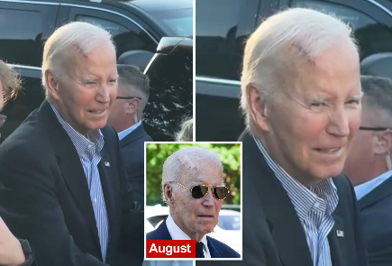 Joe Biden, 82 tuổi, được nh&igrave;n thấy với vết thương lớn ở đầu khi sự xuất hiện của cựu tổng thống l&agrave;m dấy l&ecirc;n lo ngại