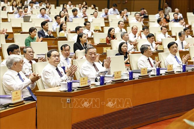 Tổng B&iacute; thư T&ocirc; L&acirc;m dự Hội nghị chuy&ecirc;n đề: B&igrave;nh d&acirc;n học vụ số - Quốc hội số. Ảnh: Do&atilde;n Tấn/TTXVN