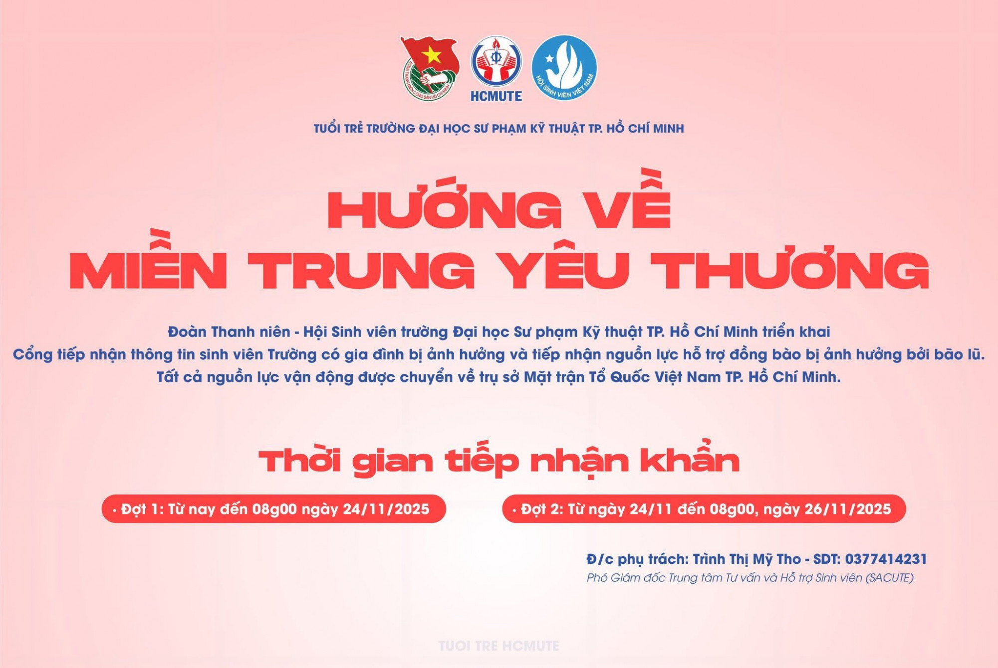 H&igrave;nh ảnh th&ocirc;ng b&aacute;o của Trường đại học Sư phạm Kỹ thuật TPHCM - Ảnh: Facebook nh&agrave; trường