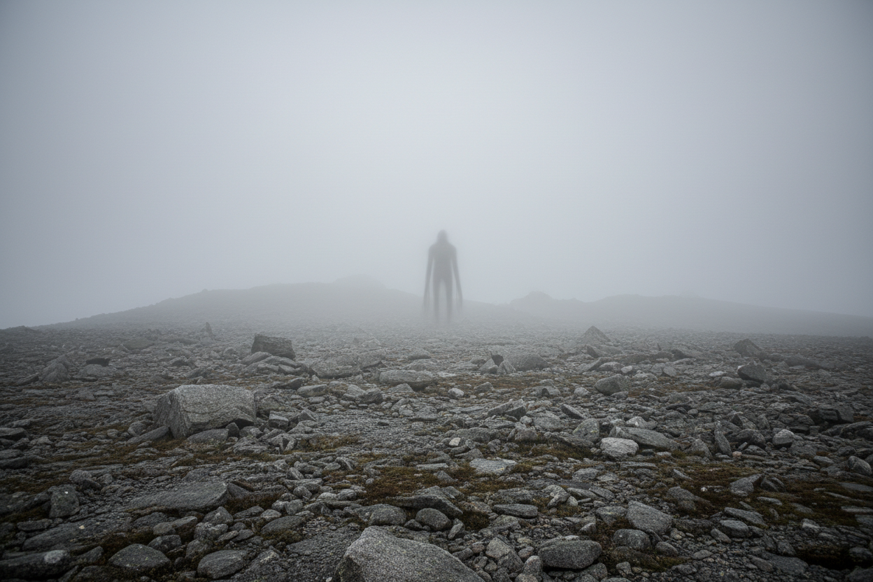 &ldquo;B&oacute;ng x&aacute;m khổng lồ&rdquo; được cho l&agrave; đ&atilde; &aacute;m ảnh Ben Macdui, đỉnh n&uacute;i cao nhất thuộc d&atilde;y Cairngorms (miền đ&ocirc;ng cao nguy&ecirc;n Scotland) từ nhiều thế kỉ. (Ảnh: SpookyScotland) 