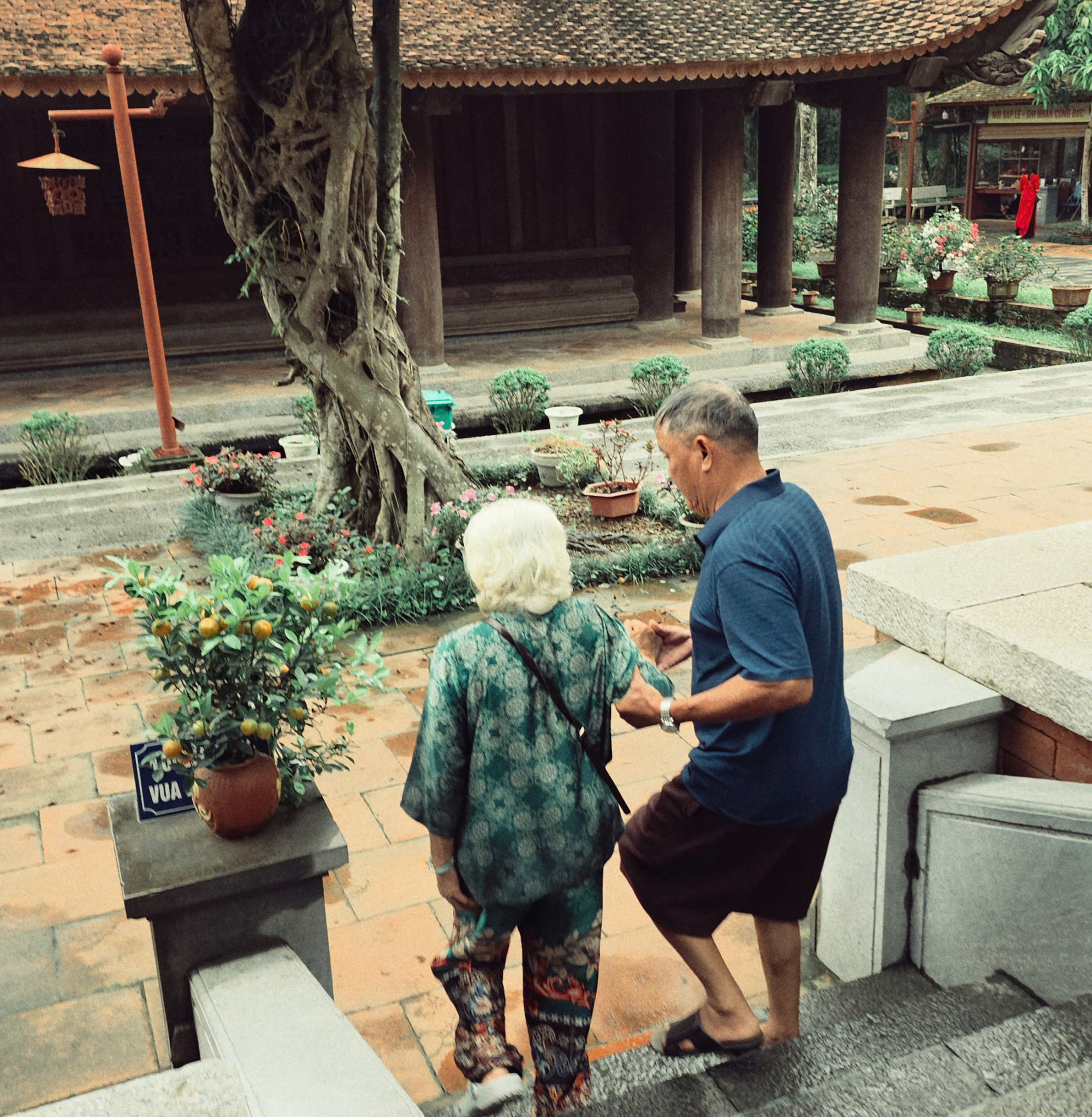D&ugrave; đi đ&acirc;u, ba vẫn lu&ocirc;n nắm chặt tay mẹ. (Ảnh do nh&acirc;n vật cung cấp)