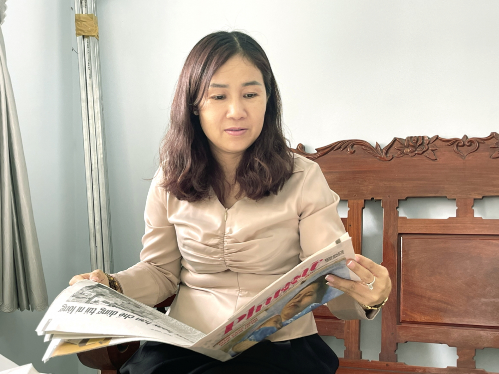 B&agrave; T&ocirc;n Thị Ngọc Sang - Chủ tịch Hội LHPN phường Thuận Giao - ẢNH: DIỆU HIỀN
