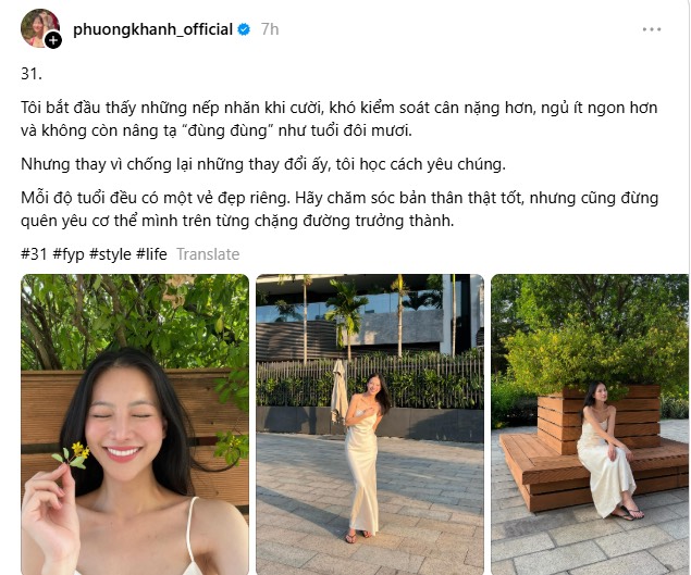 Chia sẻ của Phương Kh&aacute;nh tr&ecirc;n trang c&aacute; nh&acirc;n - Ảnh chụp m&agrave;n h&igrave;nh
