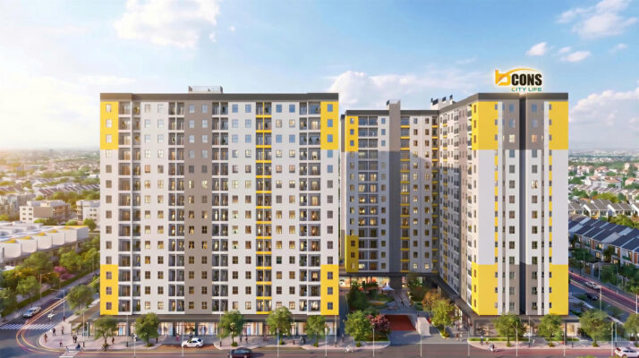 Phối cảnh dự &aacute;n Dự &aacute;n Nh&agrave; ở x&atilde; hội Bcons được triển khai trong khu đ&ocirc; thị phức hợp Bcons City Life 
