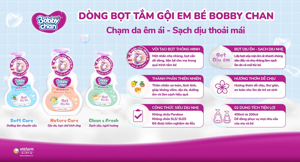 Lớp bọt mịn tạo sẵn gi&uacute;p dễ d&agrave;ng l&agrave;m sạch c&aacute;c v&ugrave;ng da như nếp gấp, kẽ tay, kẽ ch&acirc;n m&agrave; kh&ocirc;ng cần ch&agrave; x&aacute;t mạnh, g&oacute;p phần bảo vệ l&agrave;n da non nớt của trẻ