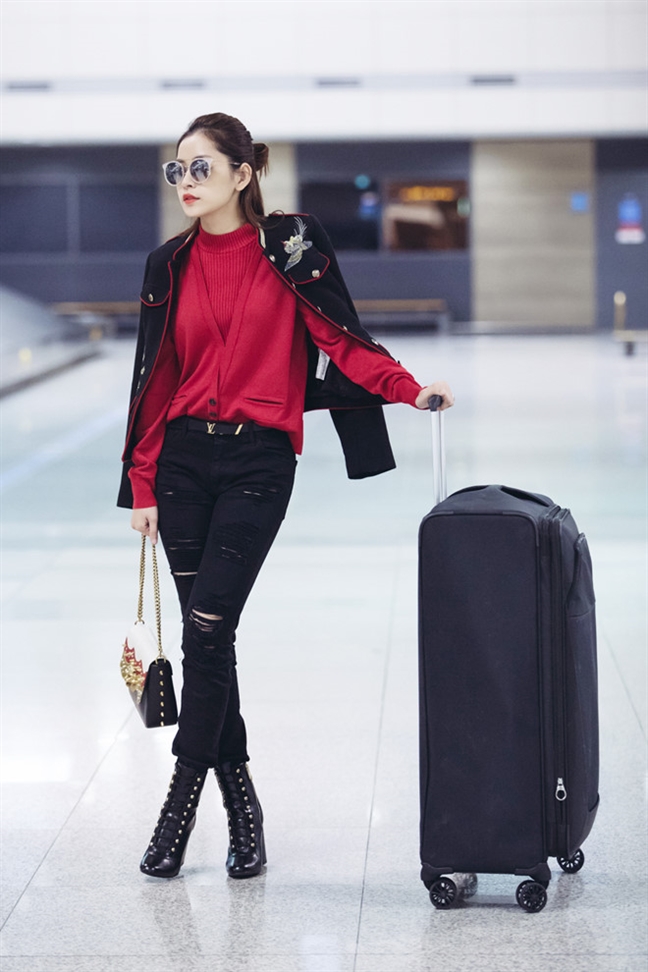 Chi Pu bien san bay thanh &lsquo;san dien thoi trang&rsquo; nho style cuc chat