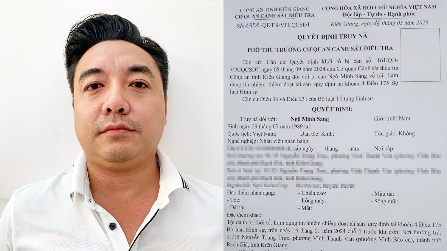 Cựu Giám đốc chi nhánh ngân hàng ở An Giang ra đầu thú