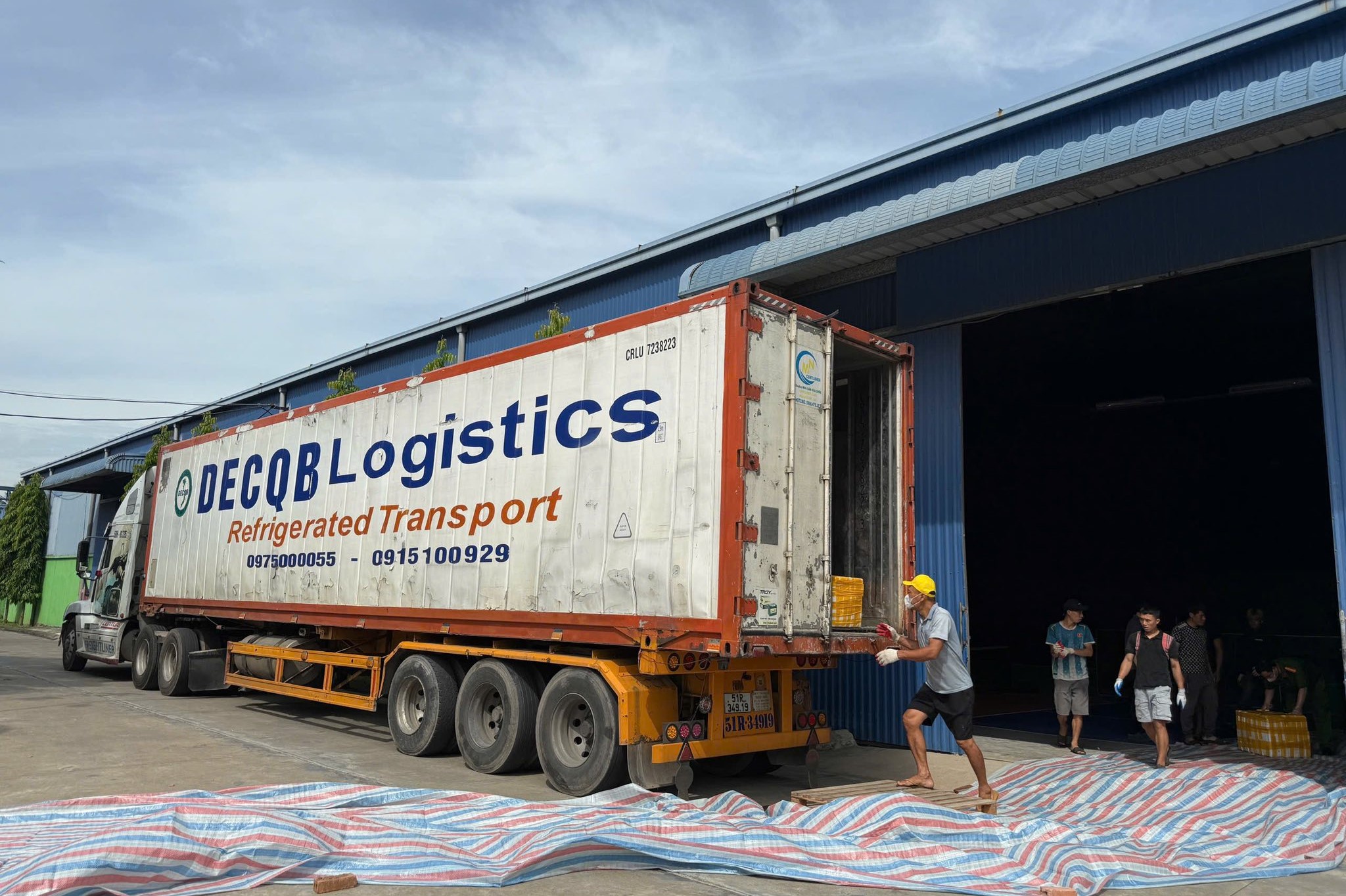 Công an phát hiện xe container chở 20 tấn lòng heo lách bò, trứng gà non -.jpg
