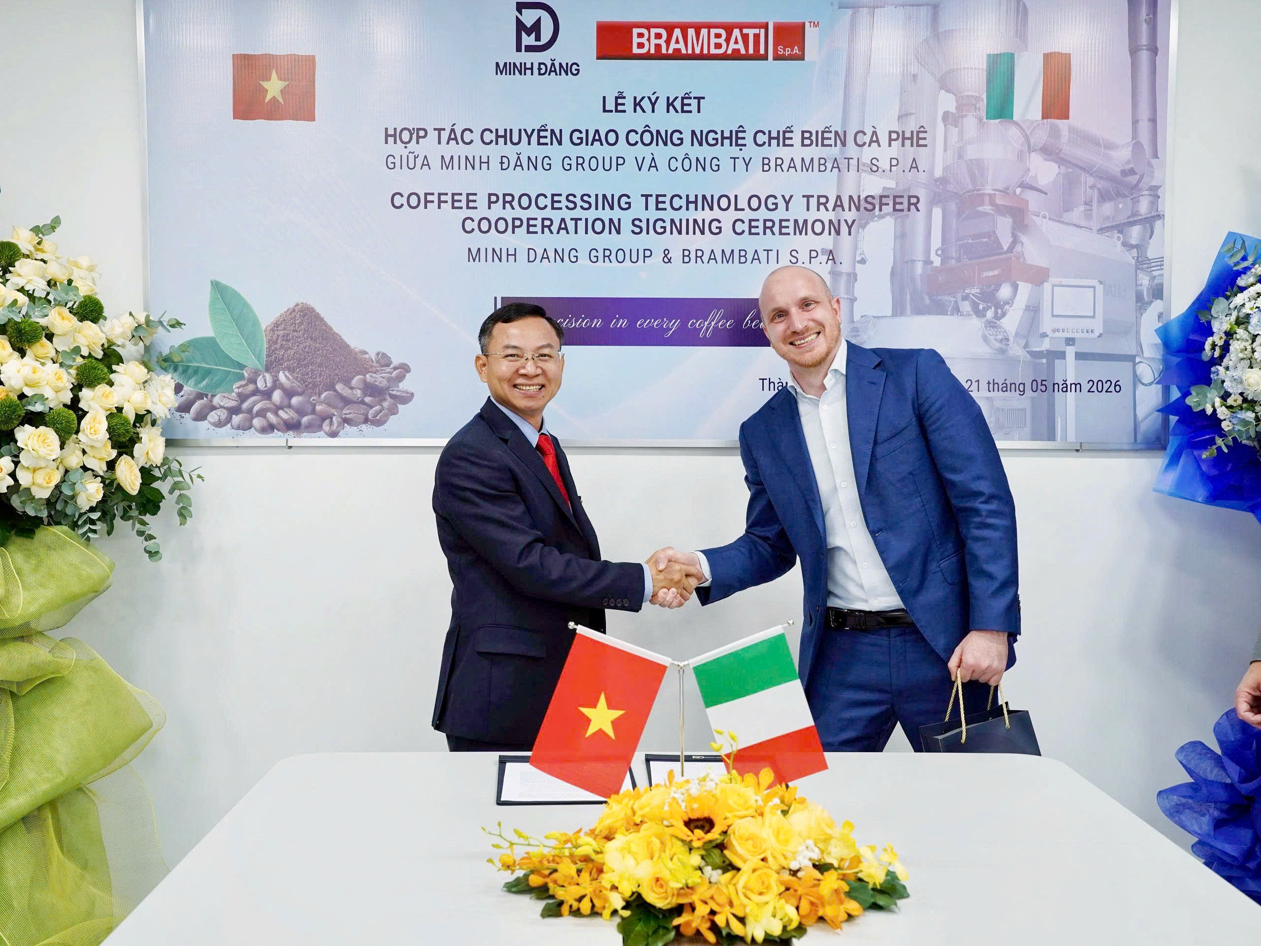 Minh Đăng Group chi hơn 3,5 triệu EUR đầu tư công nghệ Italy nâng tầm cà phê Robusta Việt