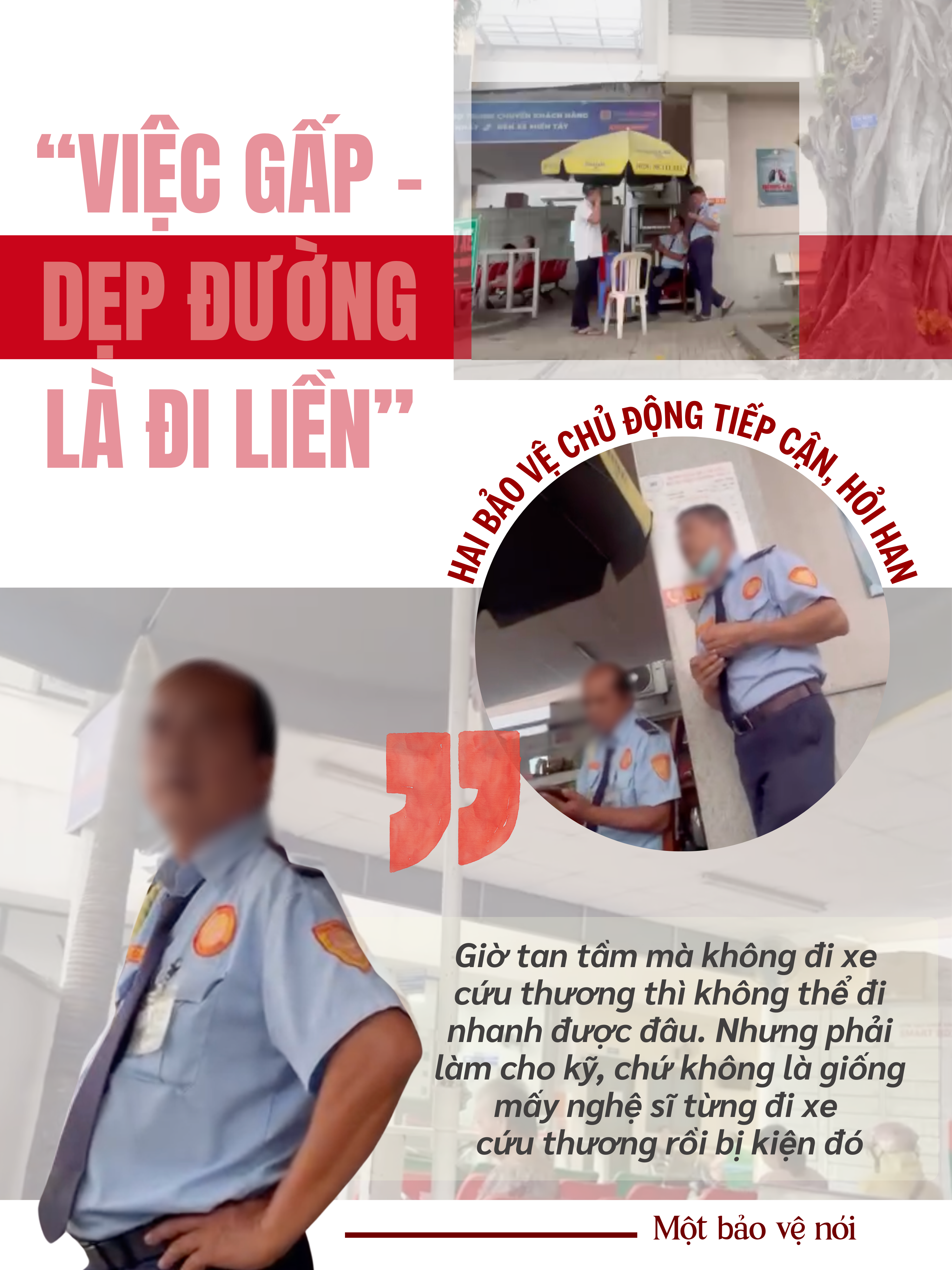 ẢNH GHÉP 3 - Trong vai một cặp vợ chồng có việc gấp cần di chuyển từ TP.HCM đến phường Long Bình, tỉnh Đồng Nai để thăm người thân (2 ẢNH) + Hai bảo vệ chủ động tiếp cận, hỏi han (3-4 ẢNH) + TRÍ.png