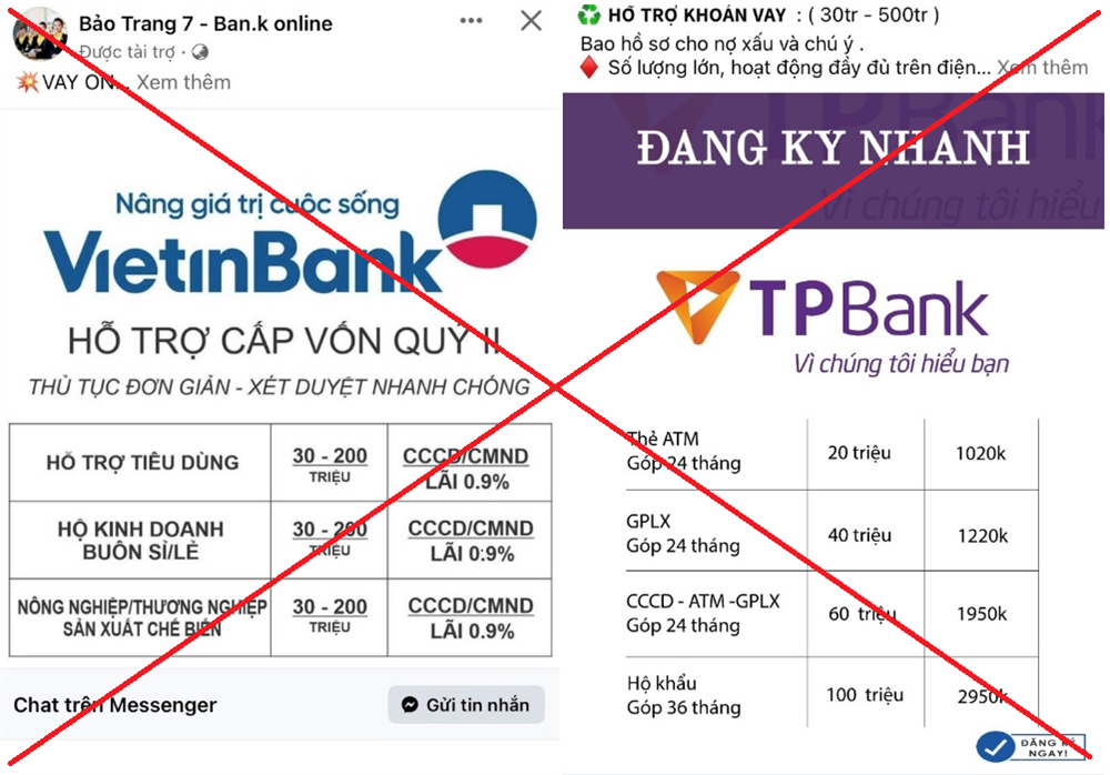 Các đối tượng mạo danh ngân hàng để dẫn dụ bị hại sập bẫy lừa đảo