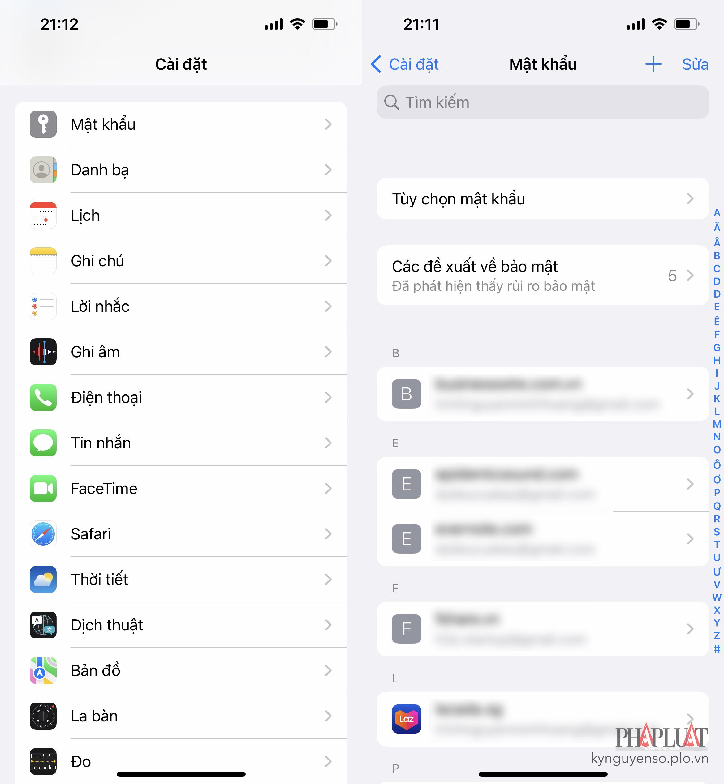 Tính năng trên iPhone giúp bạn kiểm tra mật khẩu có bị rò rỉ hay không. Ảnh: MINH HOÀNG