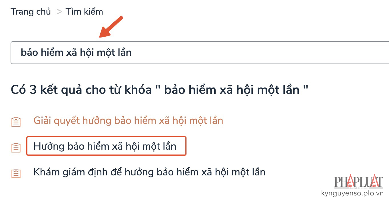 Chọn dịch vụ Hưởng bảo hiểm xã hội một lần. Ảnh: MINH HOÀNG