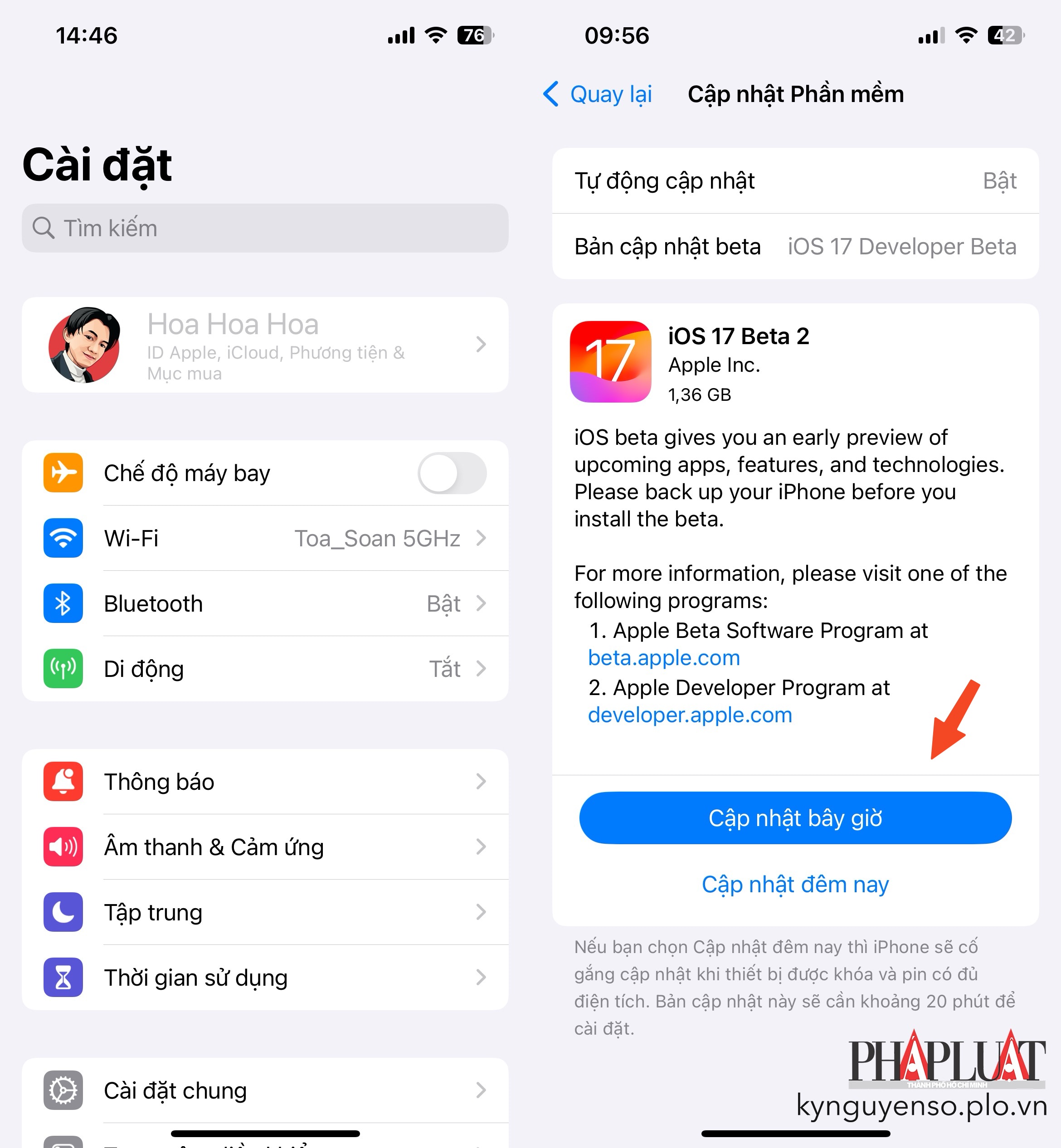 Cập nhật iPhone, iPad, MacBook… lên phiên bản mới nhất. Ảnh: MINH HOÀNG