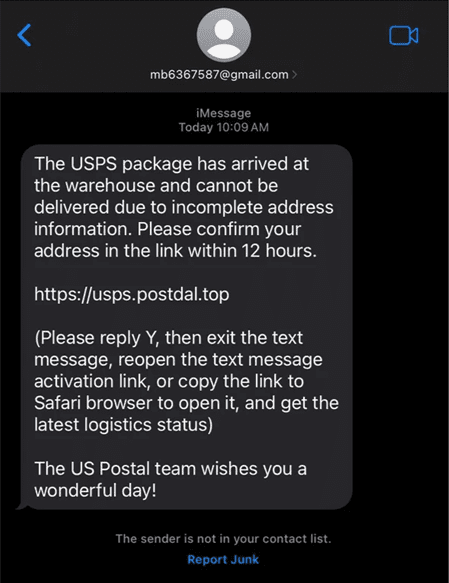 Tin nhắn lừa đảo iMessage trên iPhone. Ảnh: Netcraft