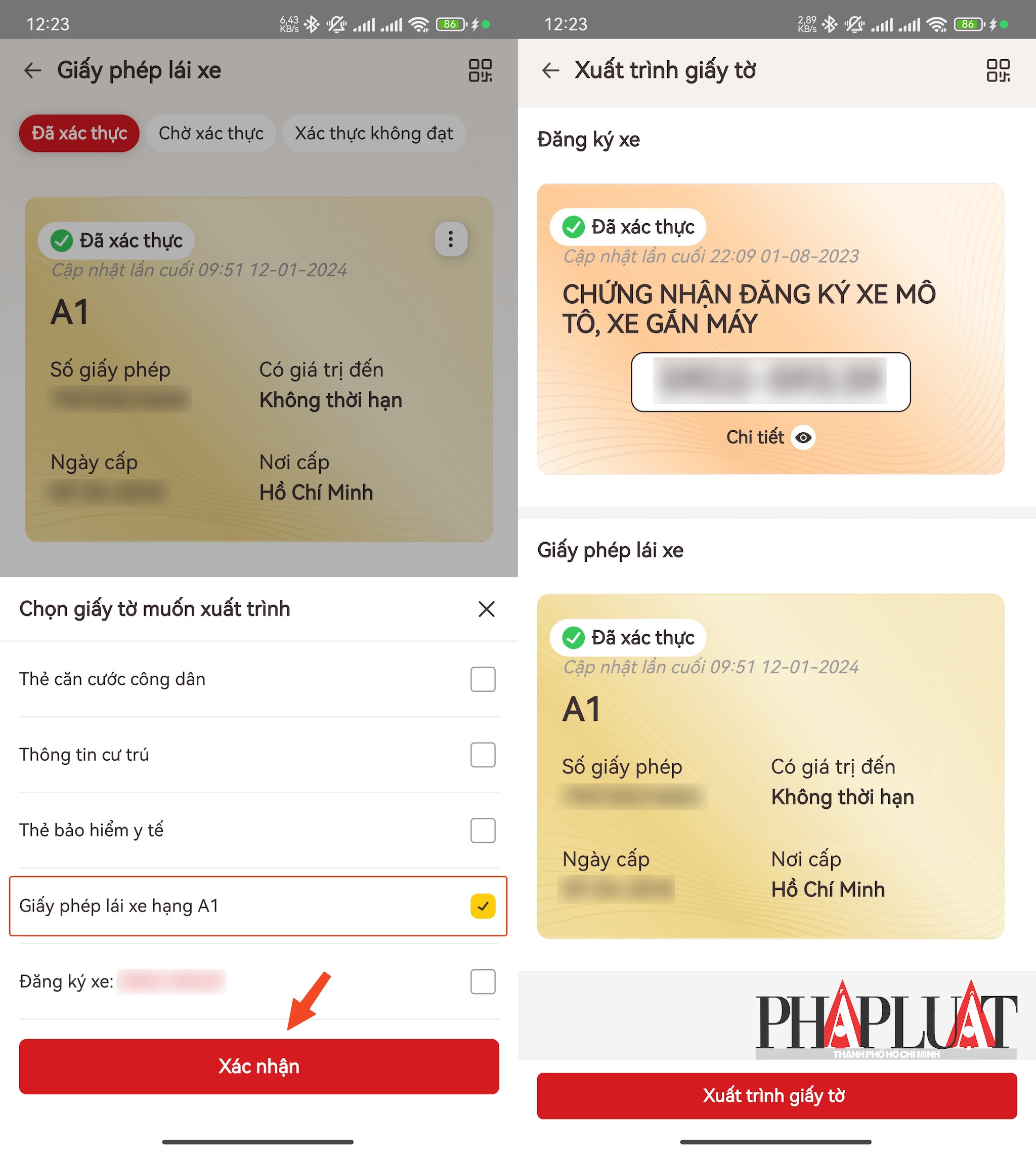 Cách xuất trình GPLX trên VNeID mới nhất. Ảnh: MINH HOÀNG