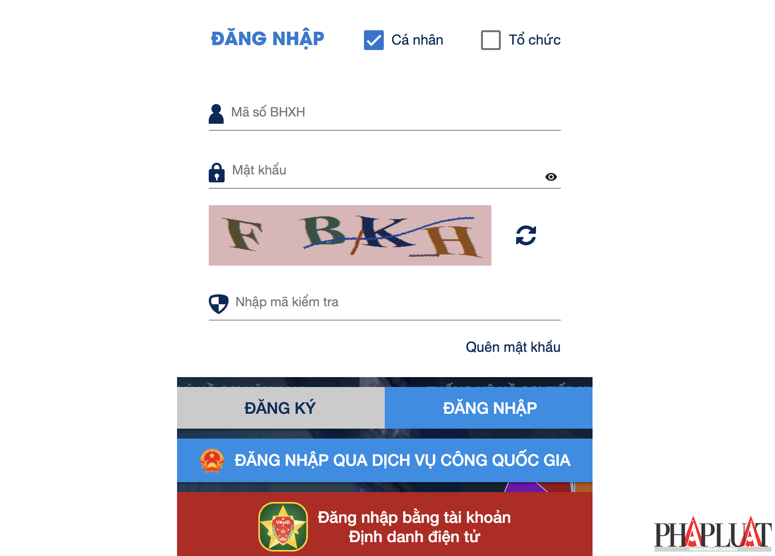 Đăng nhập vào cổng thông tin điện tử BHXH Việt Nam. Ảnh: MINH HOÀNG