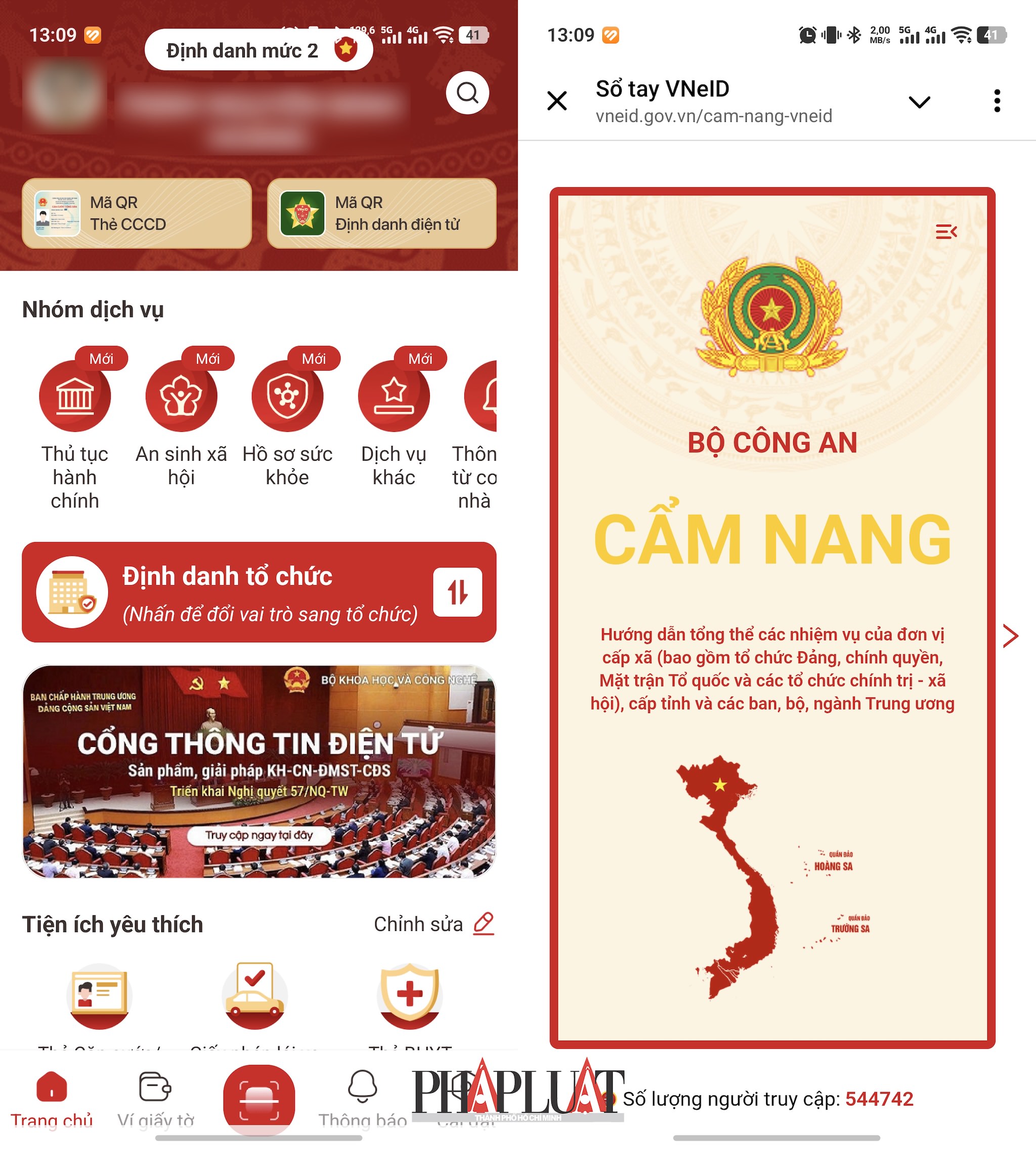 Cẩm nang hướng dẫn tổng thể trên ứng dụng VNeID. Ảnh: MINH HOÀNG