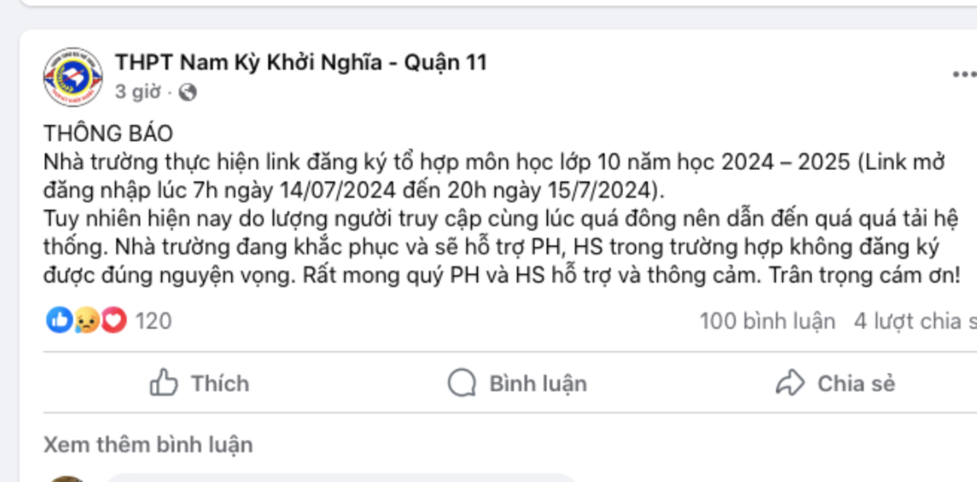 tổ hợp môn lớp 10