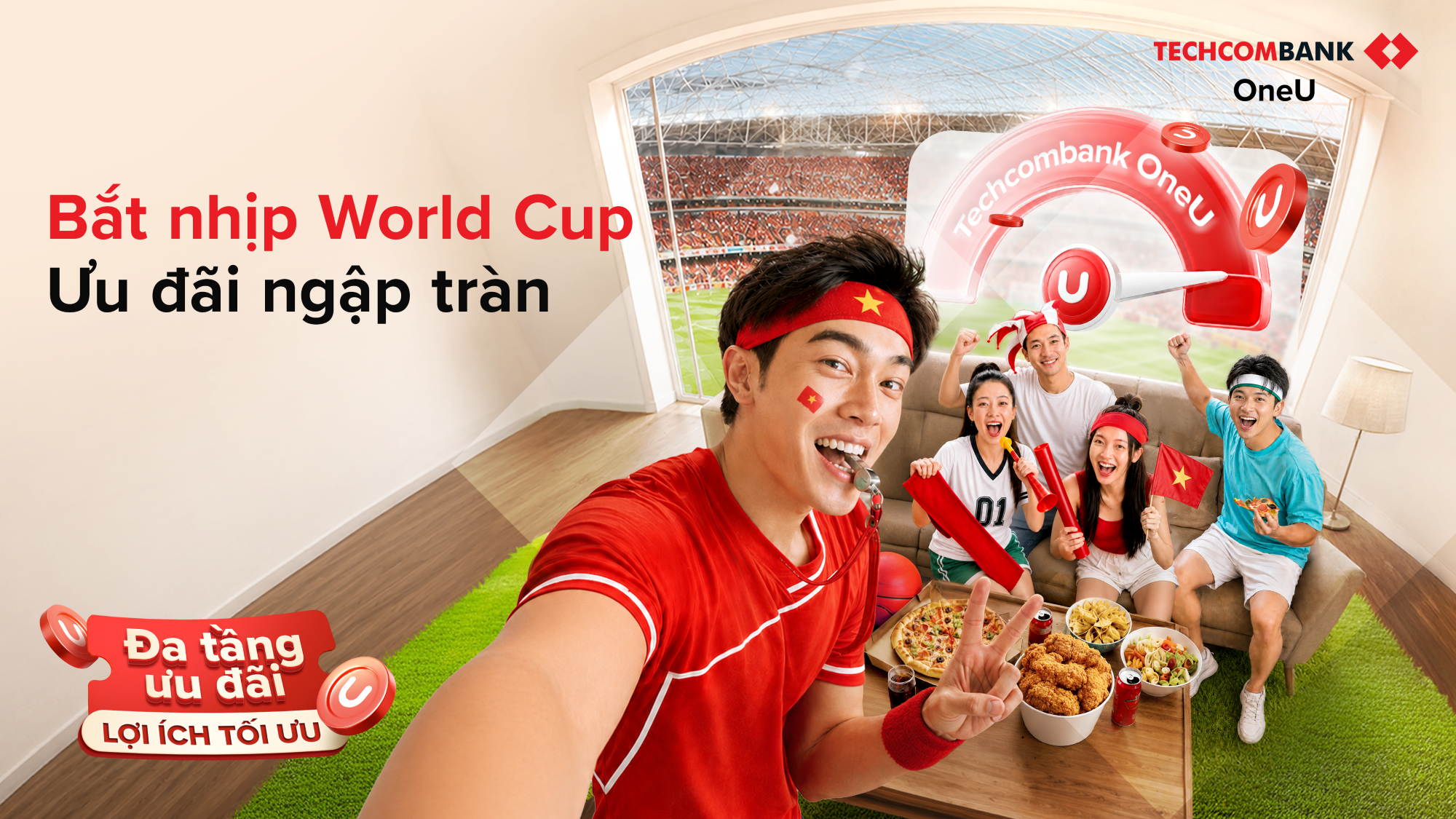 Săn trọn niềm vui World Cup 2026 từ mọi khoản chi tiêu với Techcombank OneU