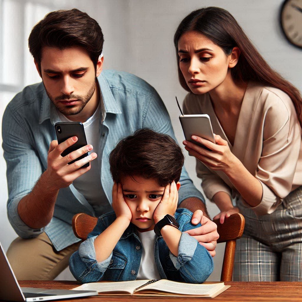 Cha mẹ hãy bớt dùng điện thoại để không "bỏ rơi" con