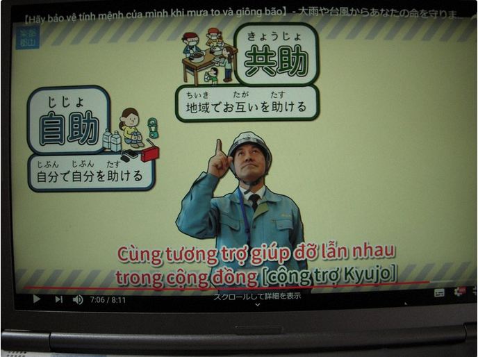Cư dân Việt giúp thành phố Nhật làm video YouTube phòng chống thiên tai