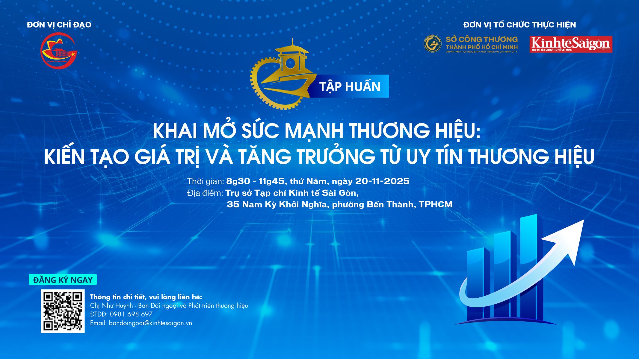 Mời tham gia buổi tập huấn 'Khai mở sức mạnh thương hiệu: Kiến tạo giá trị và tăng trưởng từ uy tín thương hiệu'