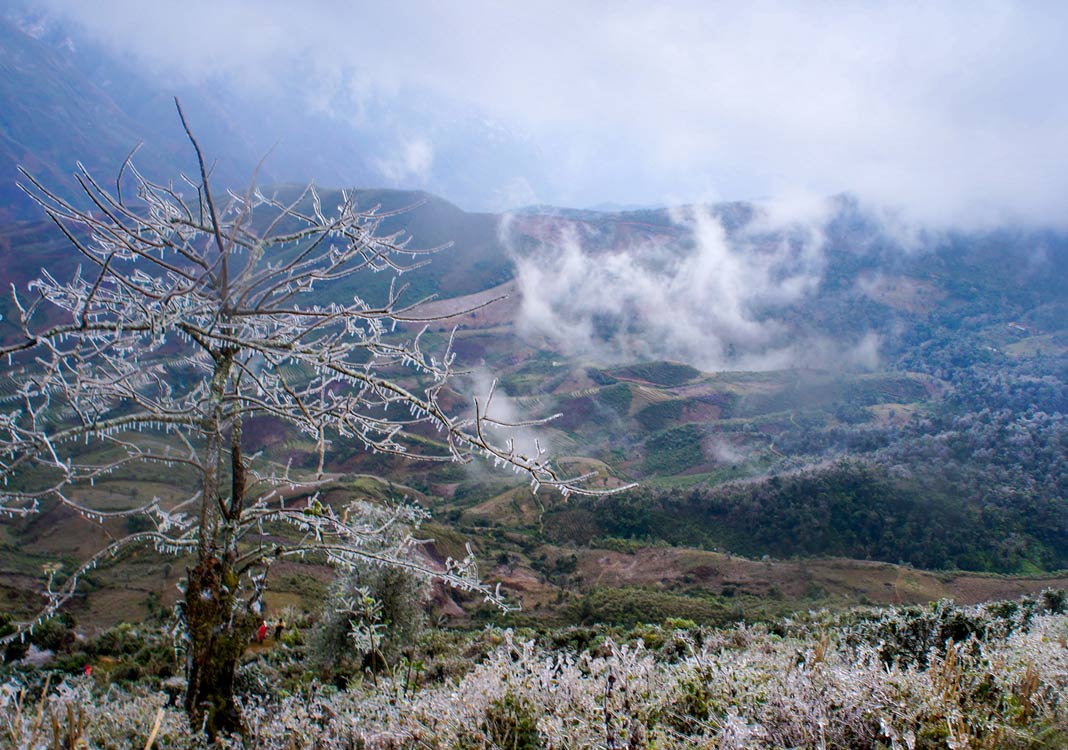 White snow blankets northern mountainous region