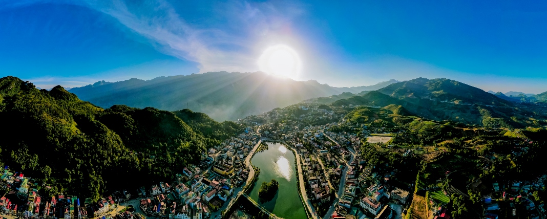 Enchanting city in the mist