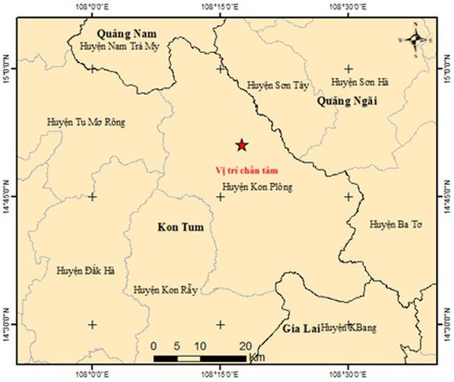 Kon Tum rattled by four earthquakes
