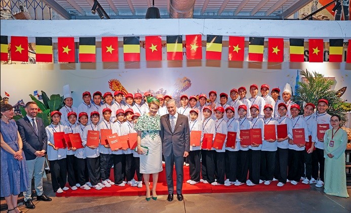 Their Majesties the King and Queen of the Belgians honor community development in Vietnam during visit to Bakery School Vietnam