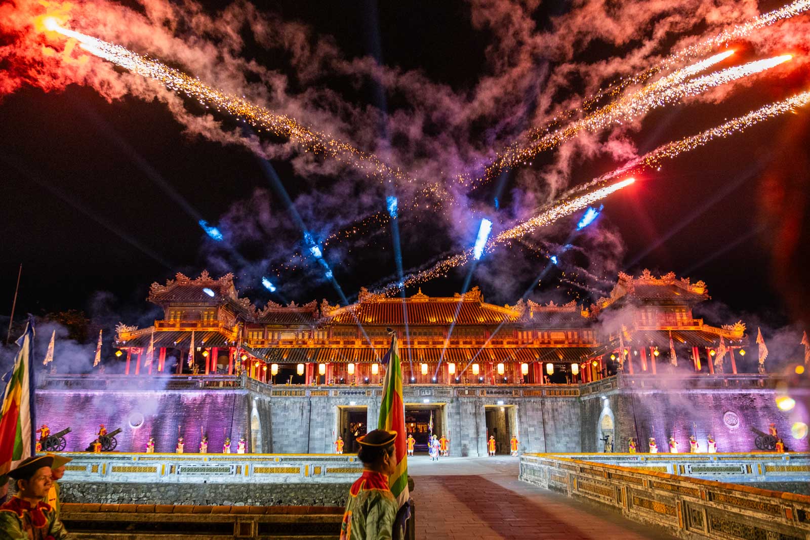 Hue Citadel shines at night