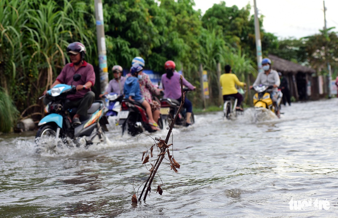 Dân Sài Gòn vất vả trong triều cường - Ảnh 2.