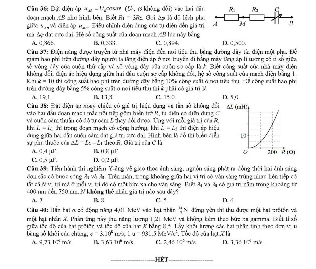 Đề tham khảo thi THPT quốc gia 2019 môn vật lý - Ảnh 4.