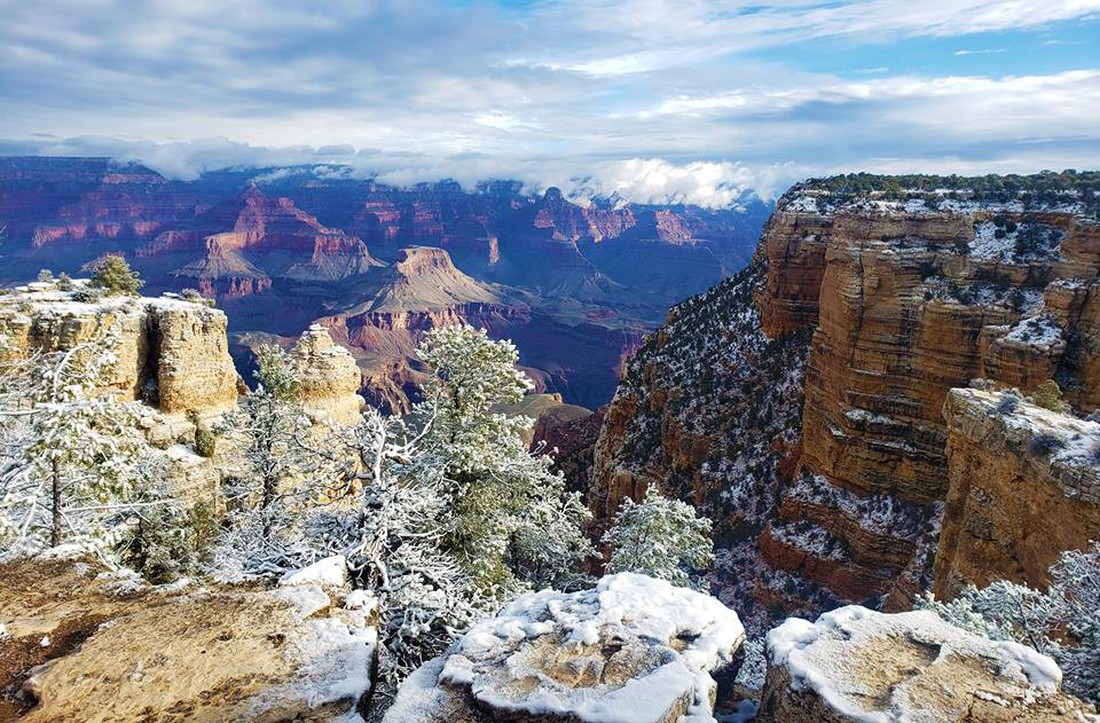 Kỳ quan Grand Canyon tráng lệ mùa tuyết rơi - Ảnh 5.