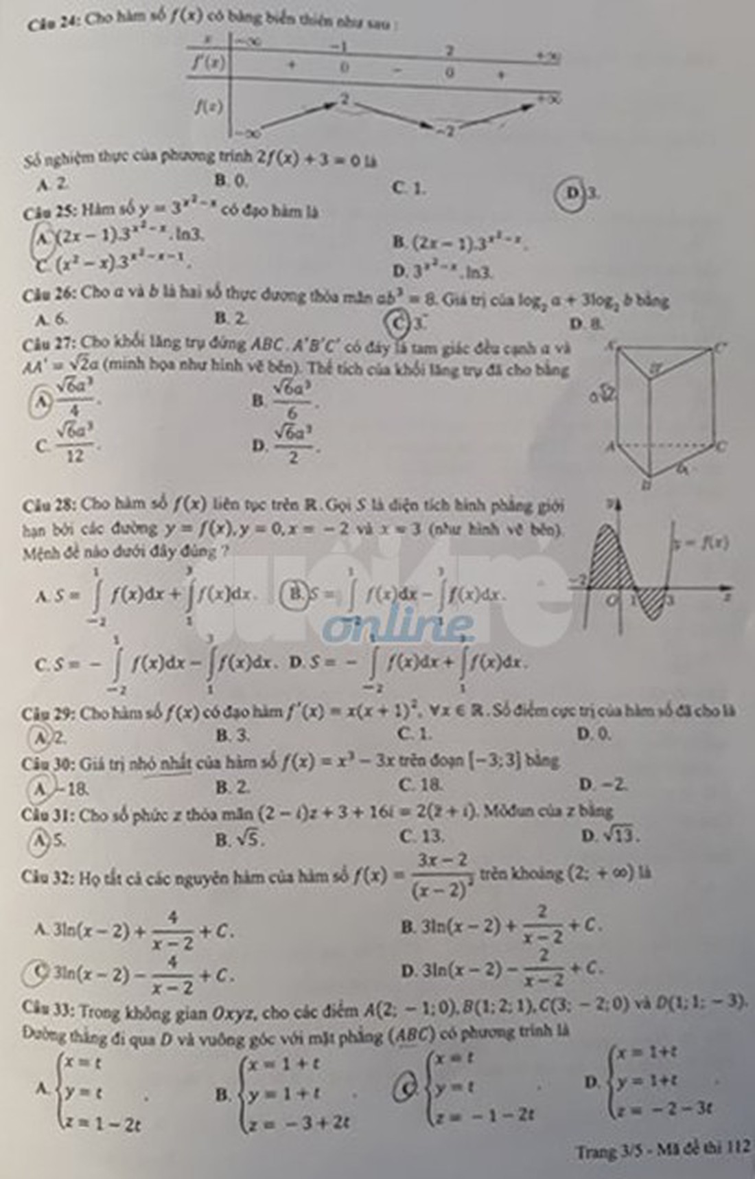 Đáp án môn toán thi THPT quốc gia 2019 - Ảnh 22.