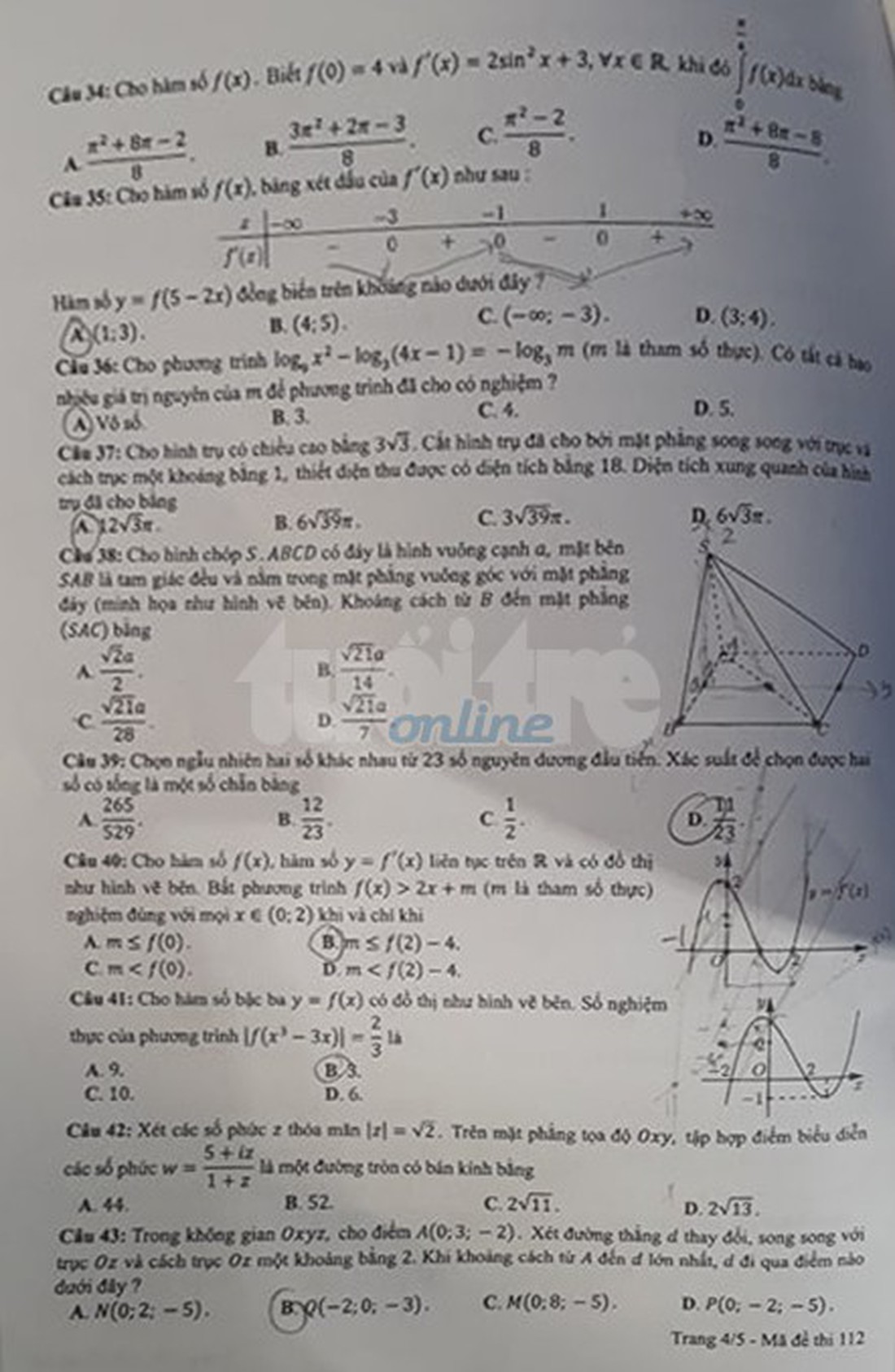 Đáp án môn toán thi THPT quốc gia 2019 - Ảnh 23.